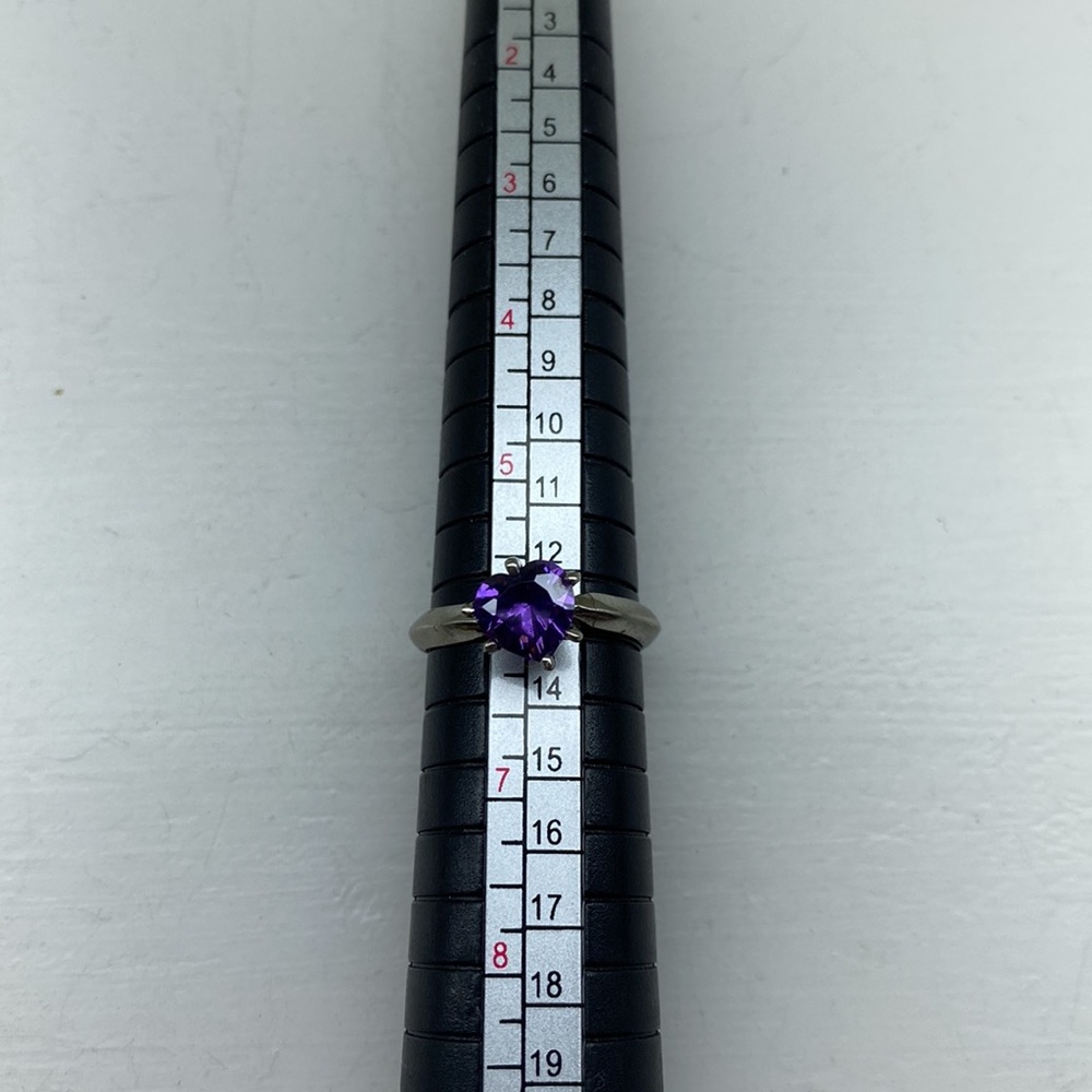 Sterling Silver Purple Heart Gemstone Ring - Picture 2 of 10
